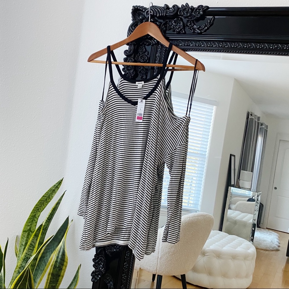 Garage | Women’s Striped Off the Shoulder Long Sleeve Shirt